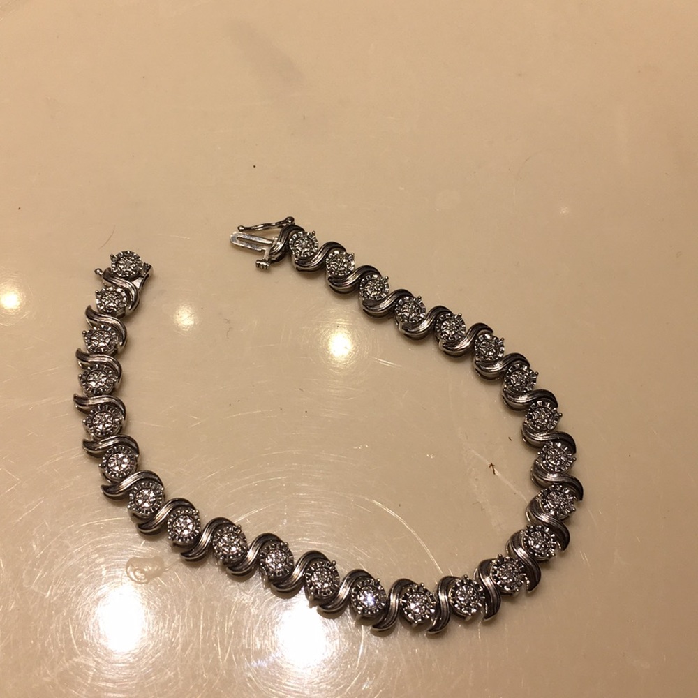 Silver diamond bracelet